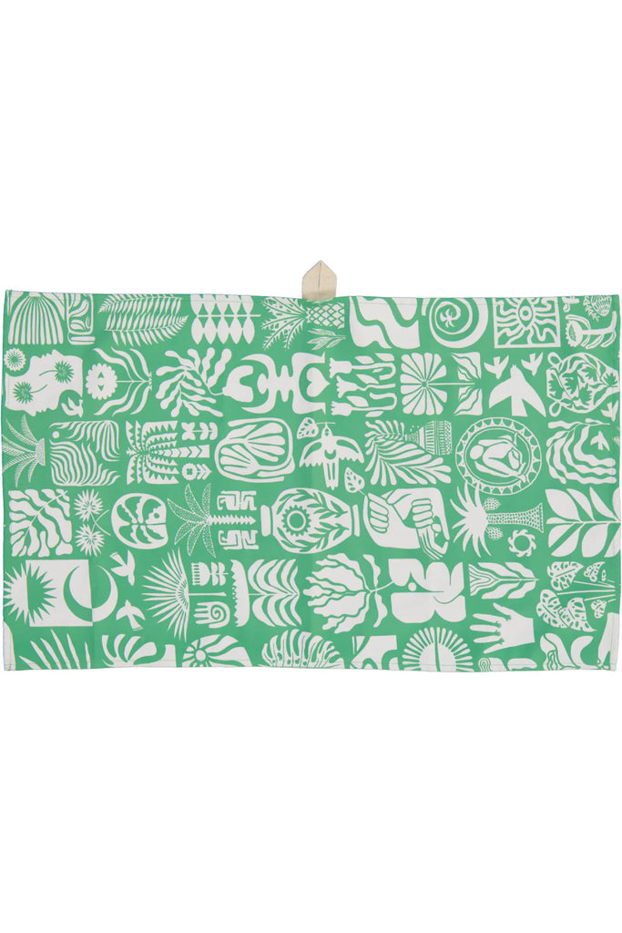 Towels (Hand) / Africa Roots (White on Green)