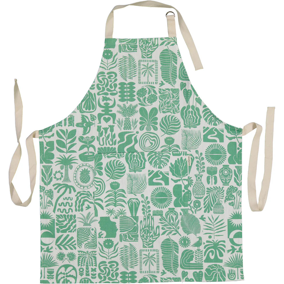 Aprons (Pocket) / Africa Roots (Green on White)