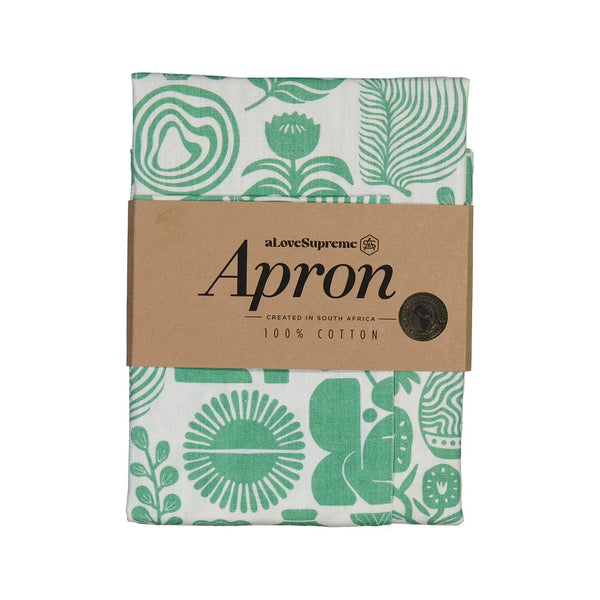 Aprons (Pocket) / Africa Roots (Green on White)