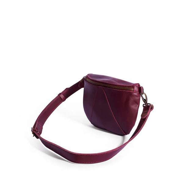 Ruby Classic leather adjustable moon-bag crossbody - Merlot