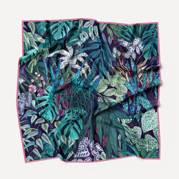 Wanderland Oceanum Azure Silk Twill Scarf