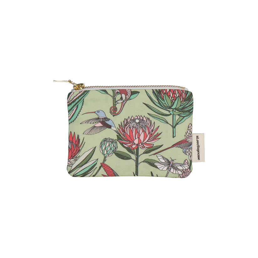 Coin Purses / Bloom (Red on Avocado)