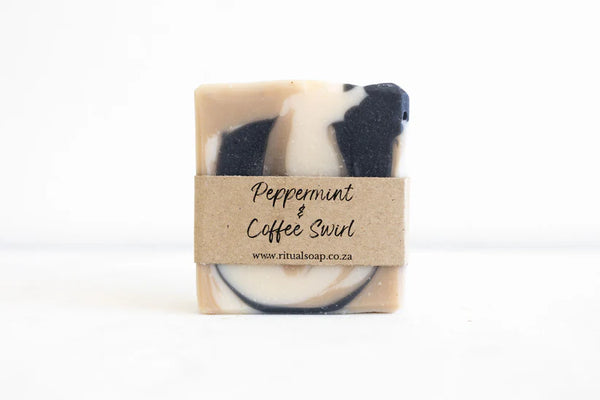 Peppermint & Coffee Swirl ~ Natural Soap Bar