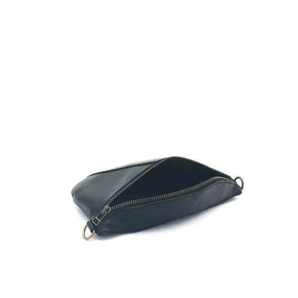 Ruby Classic leather adjustable moon-bag crossbody - Black