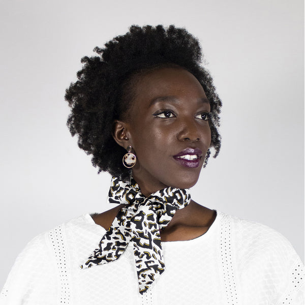 Wanderland Zhi Zulu Leopard Ebony Ivory Silk Twilly