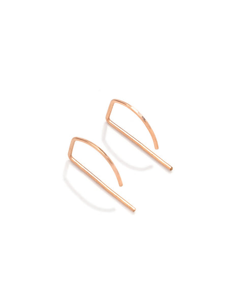 P Small Earrings - silver, gold and rose gold