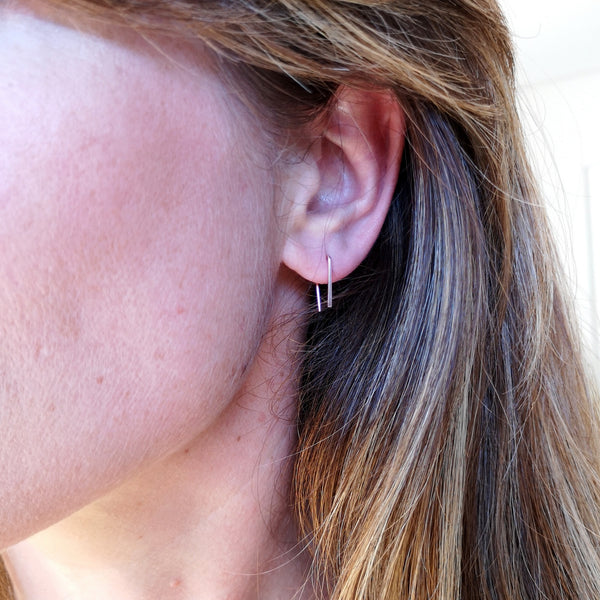 P Small Earrings - silver, gold and rose gold