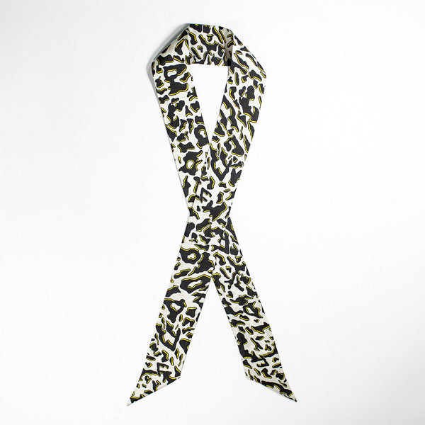 Wanderland Zhi Zulu Leopard Ebony Ivory Silk Twilly