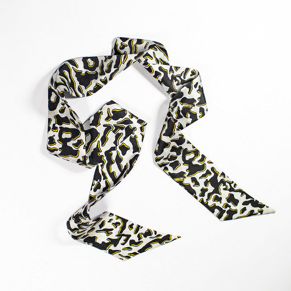 Wanderland Zhi Zulu Leopard Ebony Ivory Silk Twilly