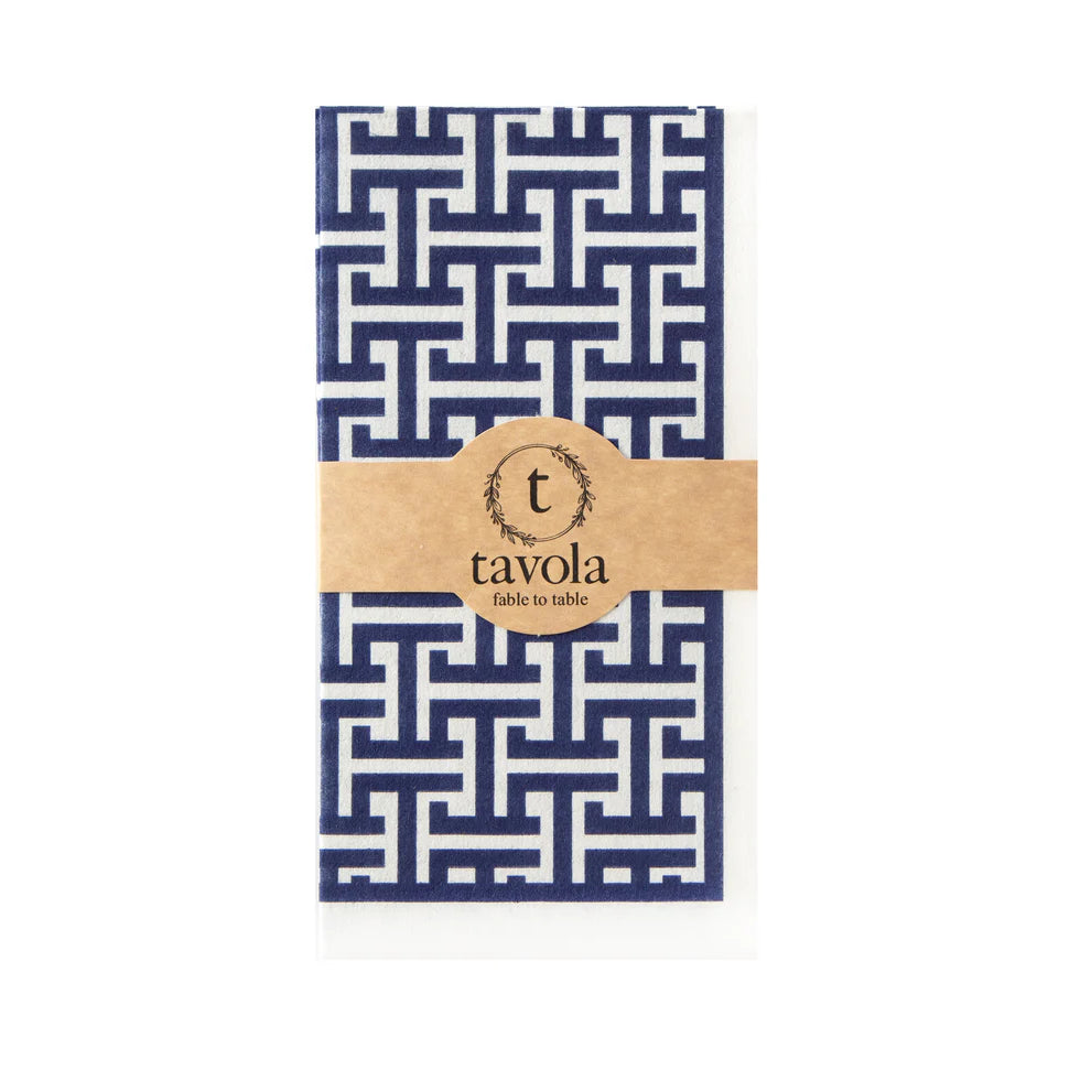 Tavola Biodegradable Slim napkins - Greek Blue