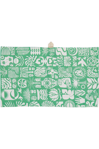 Towels (Hand) / Africa Roots (White on Green)
