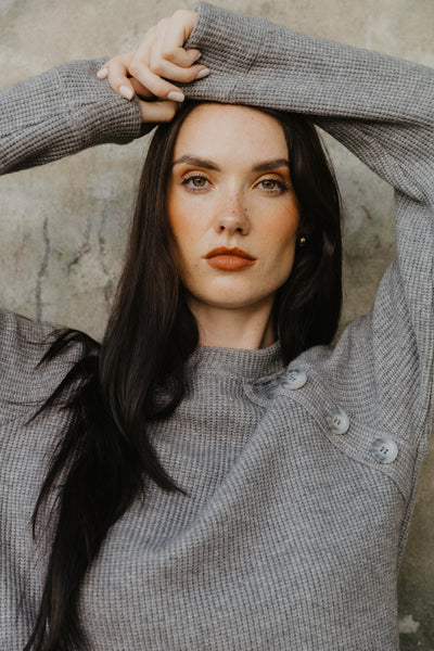 Bailey Heavy Rib Knit in Grey
