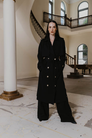 Brooklyn Ponti Trench in Black