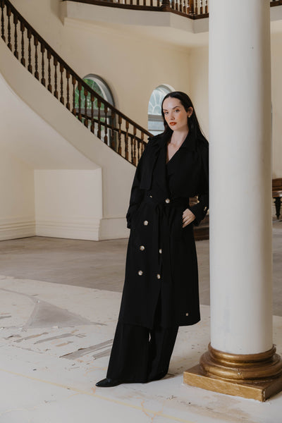 Brooklyn Ponti Trench in Black