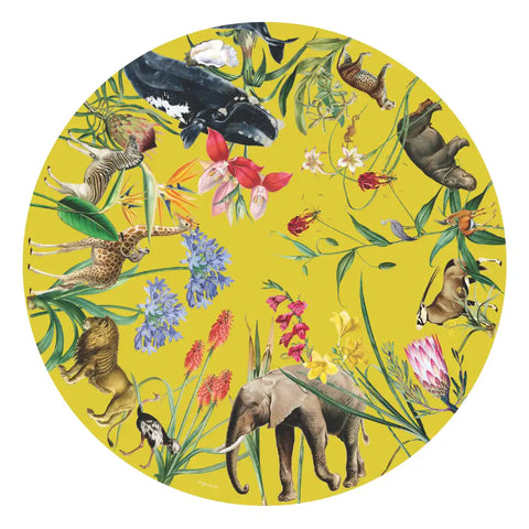 Round Paper Placemats - Safari Garden