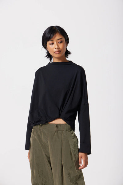 Zuri Boat Neck Top in Black