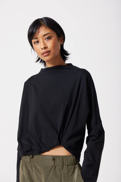Zuri Boat Neck Top in Black