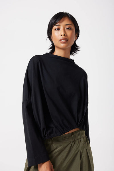 Zuri Boat Neck Top in Black