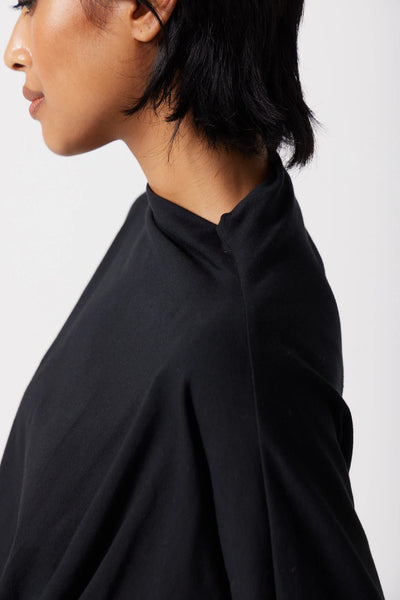Zuri Boat Neck Top in Black