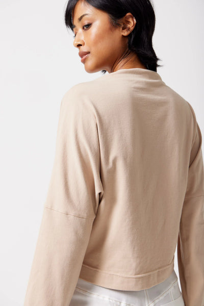 Zuri Boat Neck Top in Sandstone