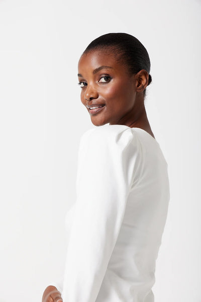 Lexi Pleat Sleeve Top in Panacotta