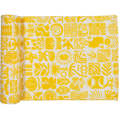Table Runners (1.8M) / Africa Roots (Yellow on White)