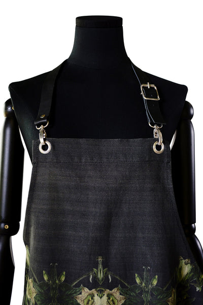 HendrikWillem Apron with Leather Straps - Black