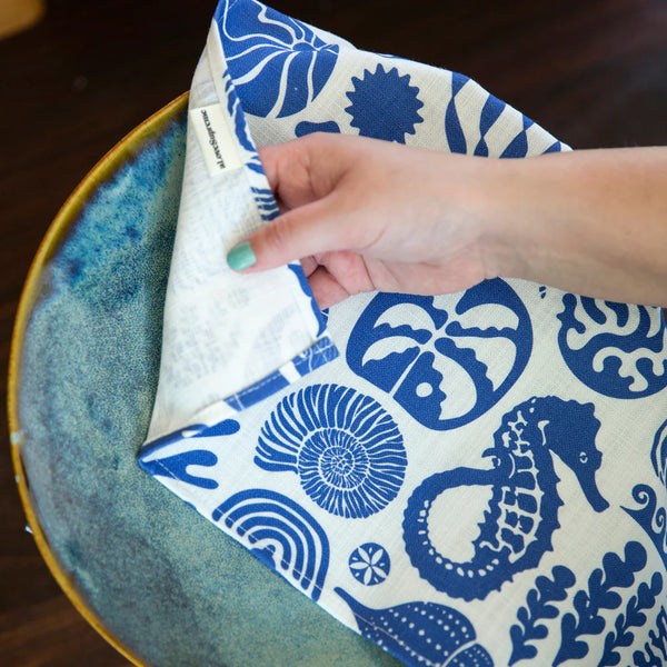 Tea Towels / Africa Deep (Blue on White)