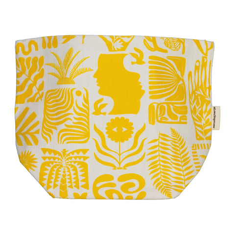 Fabric Pots (Small) / Africa Roots (Yellow on White)