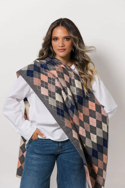 Argyle Wrap | Grey