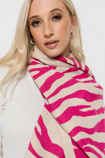 Zebra Wrap | Pink/Creme