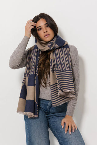 Mosaic Wrap | Denim/Stone