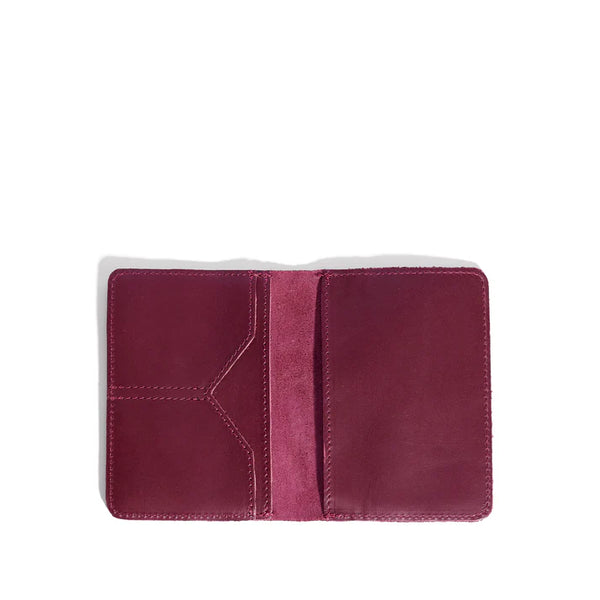 Hudson leather passport holder - Merlot