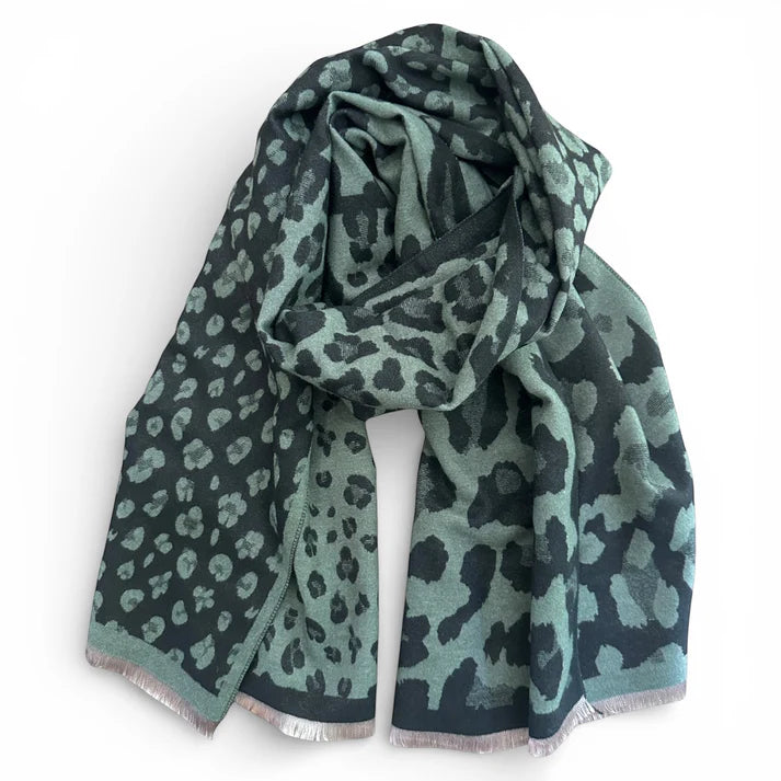 Wild Plain Cheetah scarf in Olive