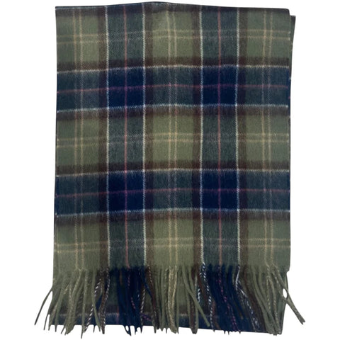 Wool Men's & Women's Scarf - Olive Navy Check