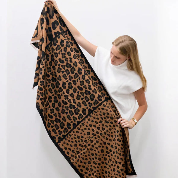 Wild Plain Cheetah scarf in Caramel