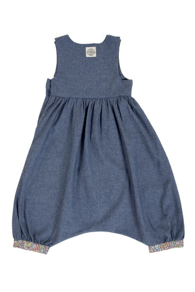 Myang Playsuit / Girls - Denim and Paisley