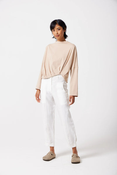 Zuri Boat Neck Top in Sandstone