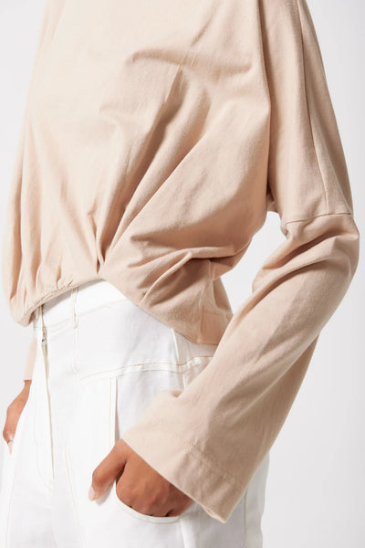 Zuri Boat Neck Top in Sandstone