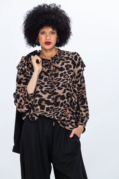 Bardot Winter Shirt - Brown Animal