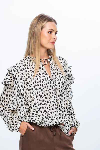 Bardot Winter Shirt - Creme & Black