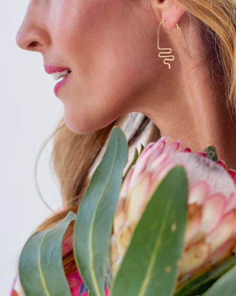 Wave Earrings in Gold