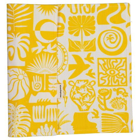 Placemats (Double Sided) / Africa Roots (Yellow on White)