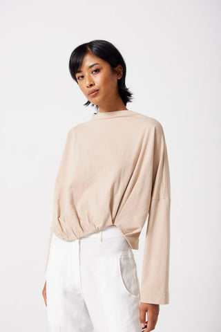 Zuri Boat Neck Top in Sandstone