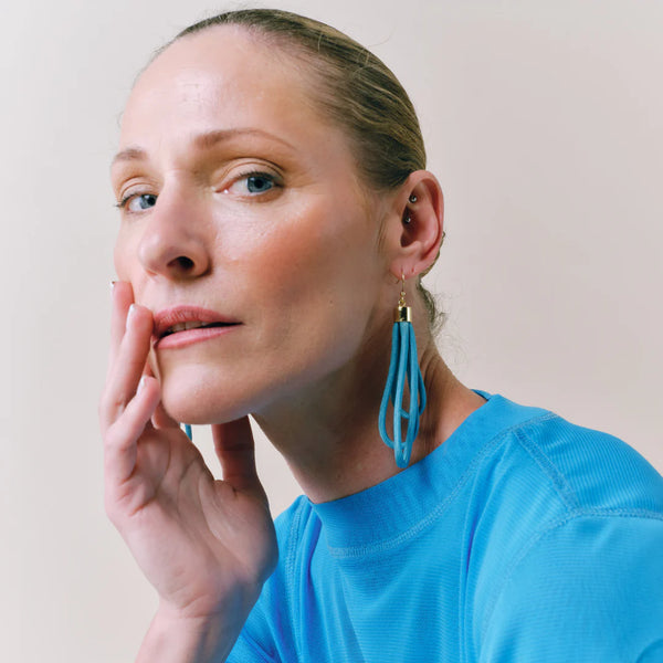 Wave earrings in Airforce Blue