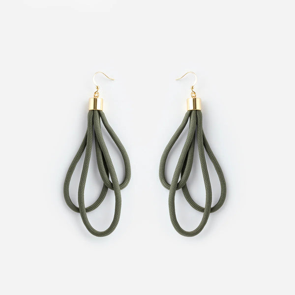 Wave earrings in Olive