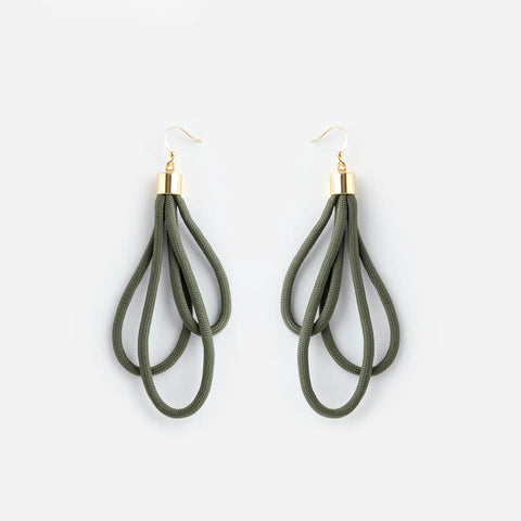 Wave earrings in Olive