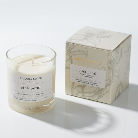 Amanda Jayne Pink Petal Glass Candle