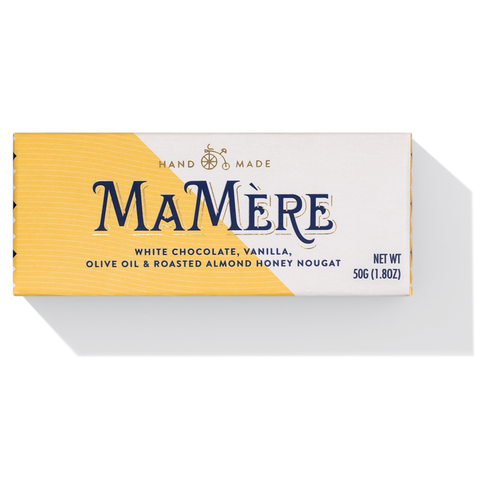 MaMere White Choc, Vanilla, Olive oil & Almond Nougat 50g