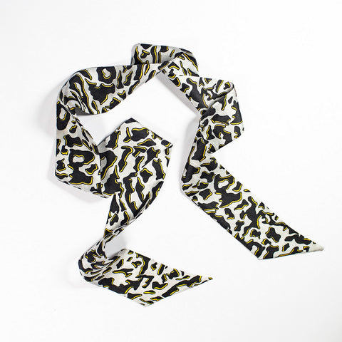 Wanderland Zhi Zulu Leopard Ebony Ivory Silk Twilly